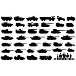 Military Tanks Silhouettes