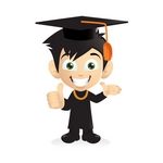 Cartoon Smiling Graduation Boy [PNG]