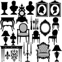 Antique Furniture Silhouette Vector