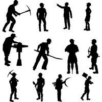 Workers Silhouettes Set 01