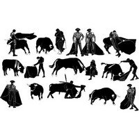 Bullfight silhouette
