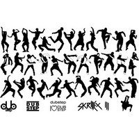 Dubstep dancer silhouette