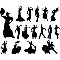Flamenco dancers silhouette