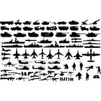 Military vehicle silhouettes