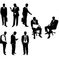 Office worker silhouettes
