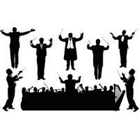 Orchestra conductor silhouette