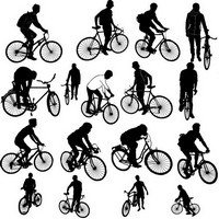 People on biker silhouette