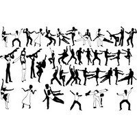 Rock and roll dancing silhouette