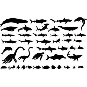 Sea giants silhouettes