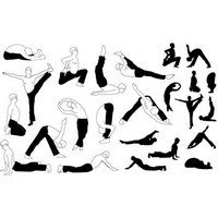 Yoga male silhouettes