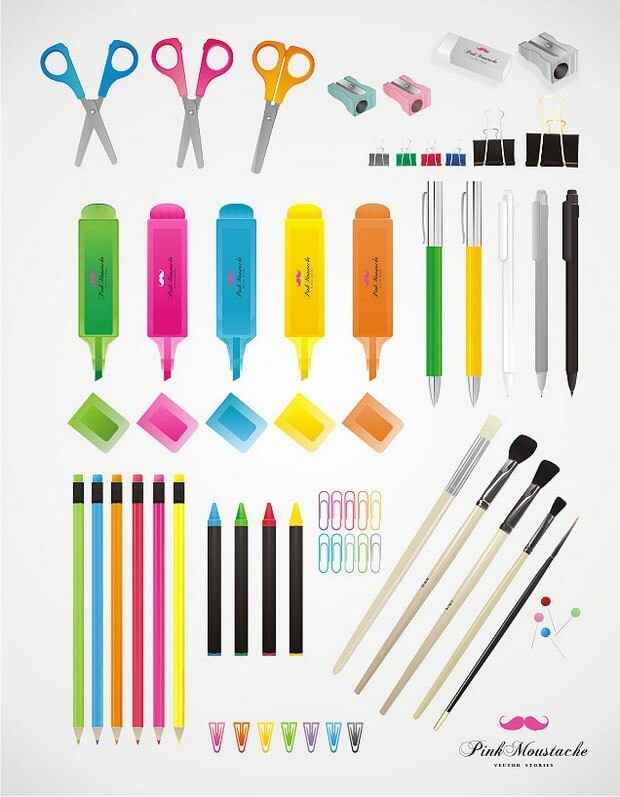 Pencil, pen, crayon, pencil sharpener, scissors, pen, rubber free png download