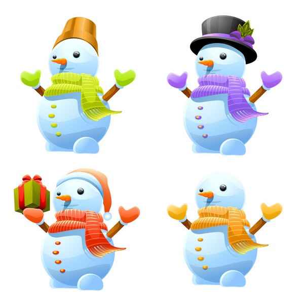 3D Cute Snowman Vector Art free png download