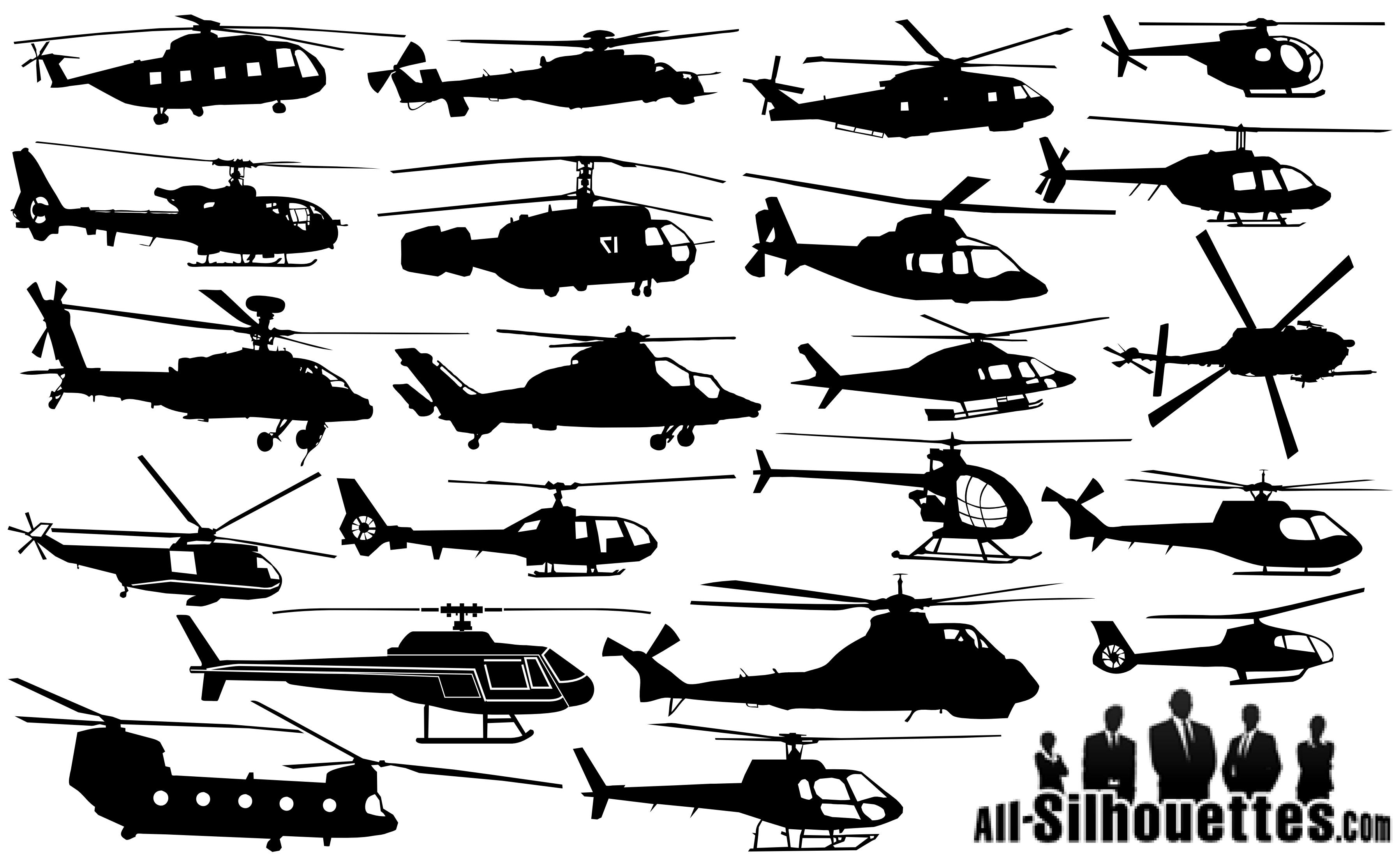 helicopters-silhouettes Helicopter Silhouettes free png download