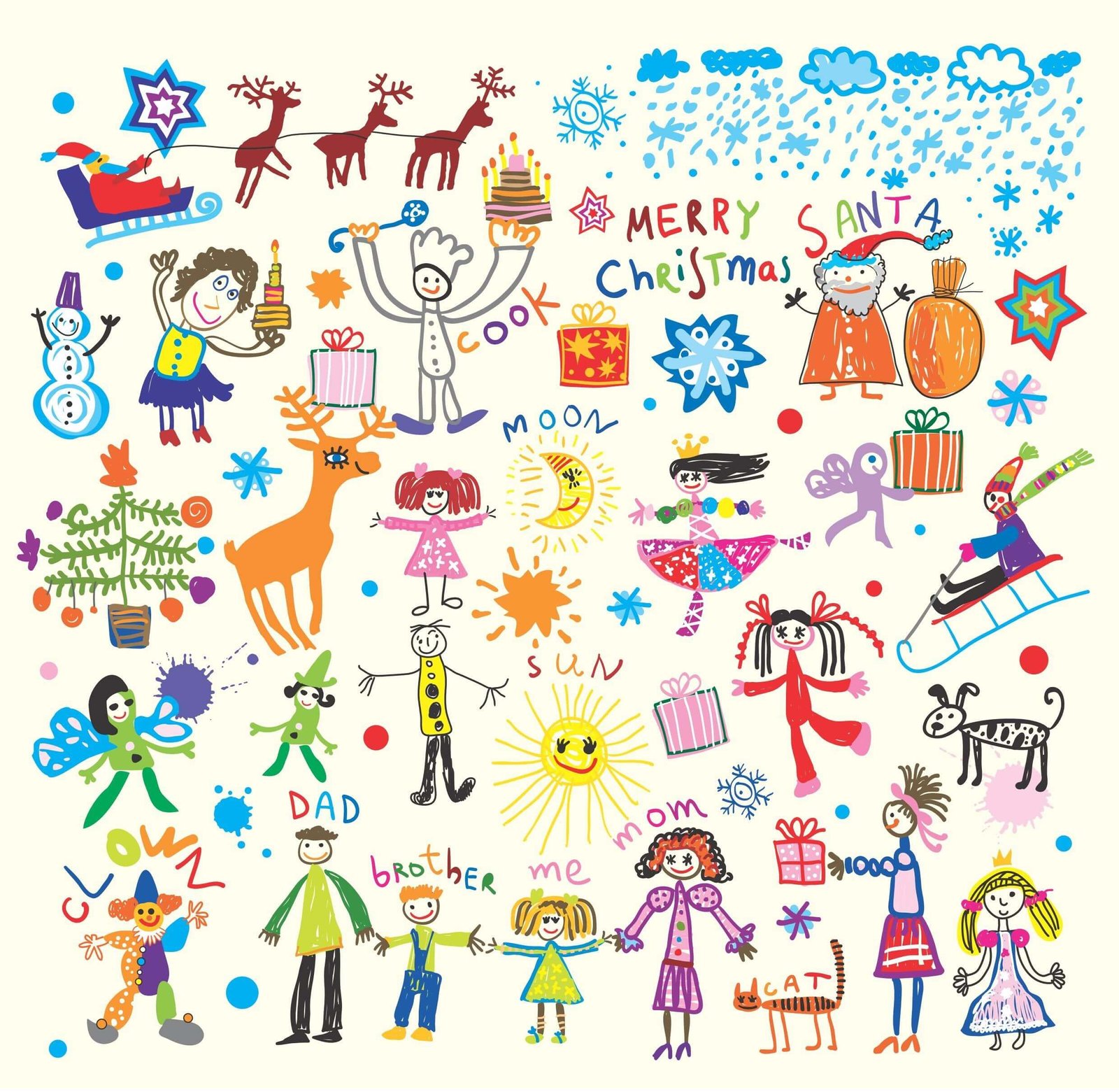 Hand Painted Childrens Vector 02 free png download