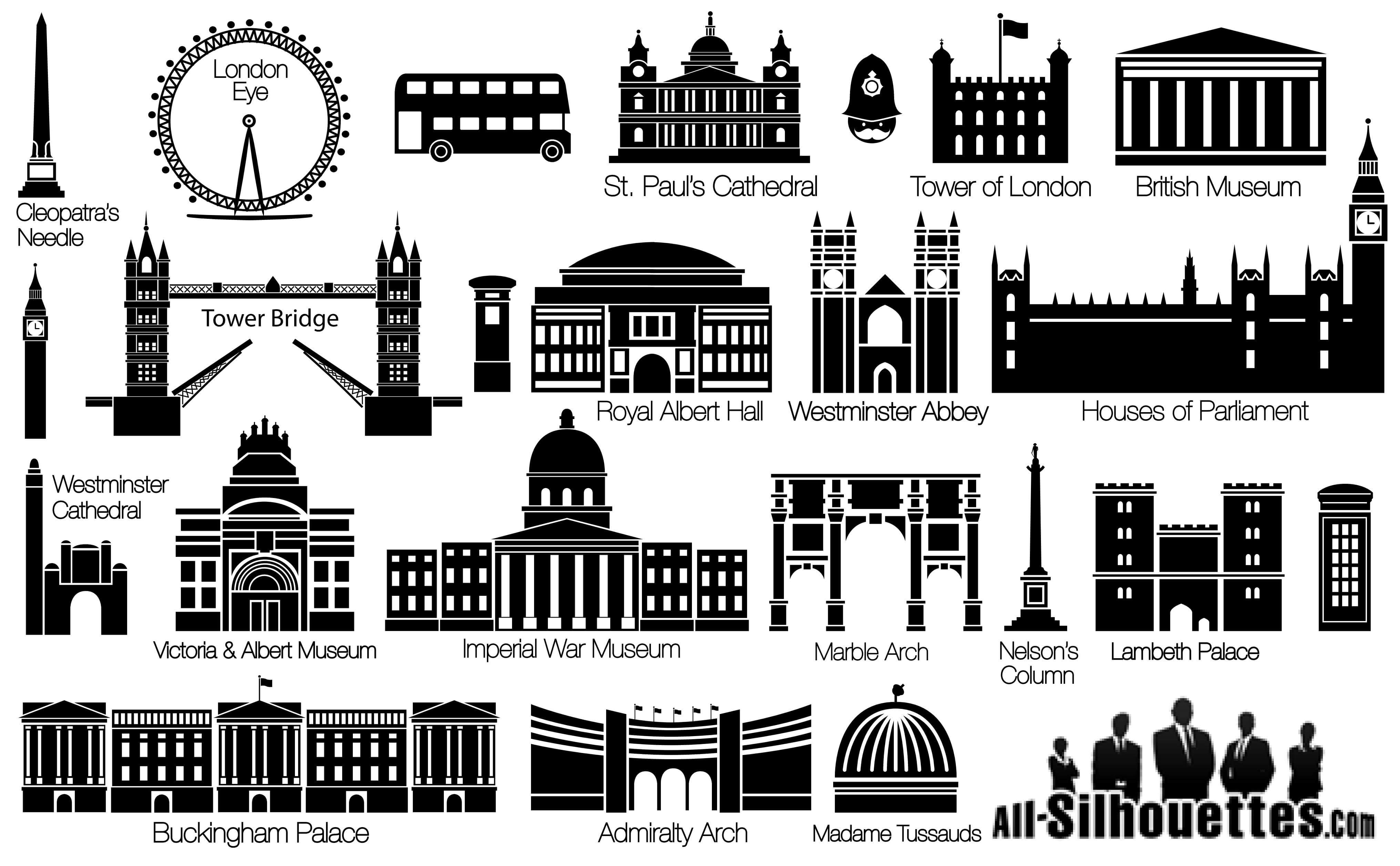 london_sightseeing-silhouettes London Sightseeing Silhouettes free png download