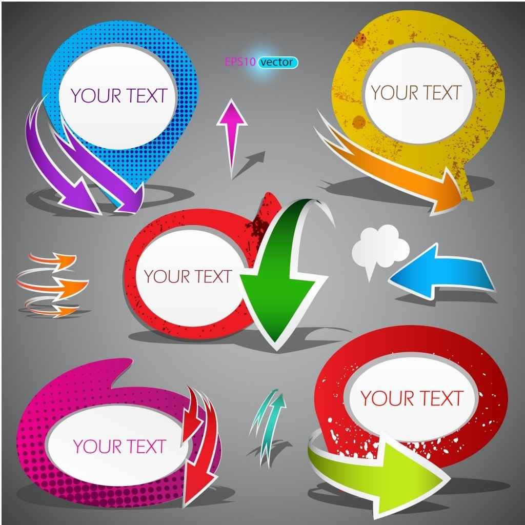 Speech bubble labels and stickers 02 free png download