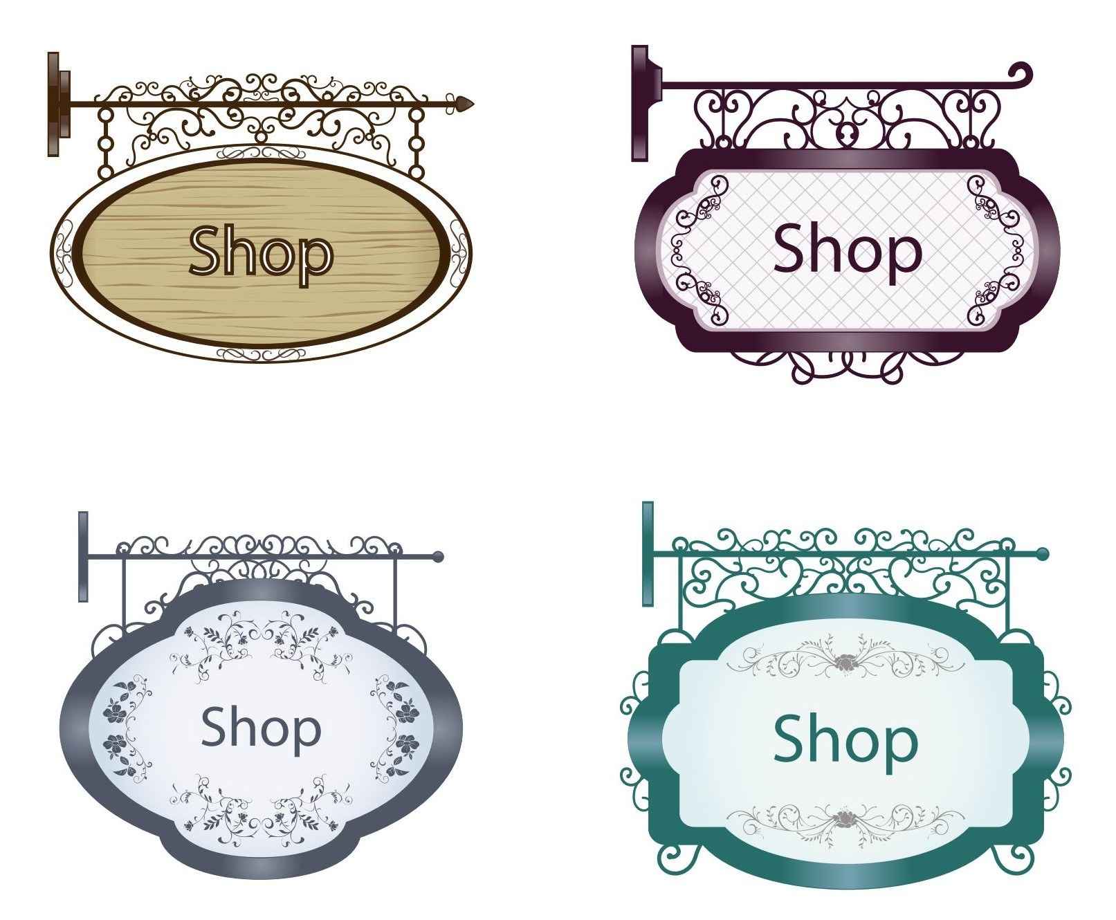 vintage-signboard-vector-set1 Vintage Signboard Vector Set free png download