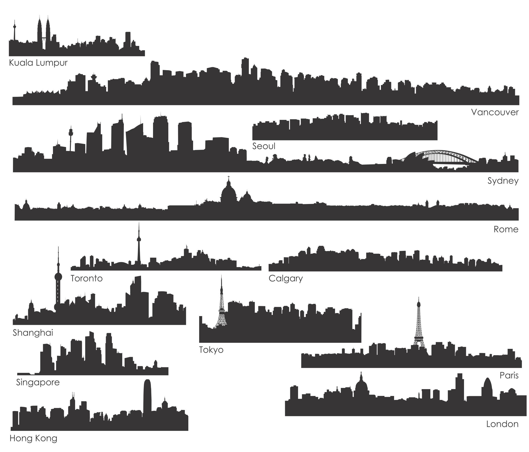 The World’s Urban Silhouette free png download