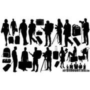Tourists Travelers Silhouettes
