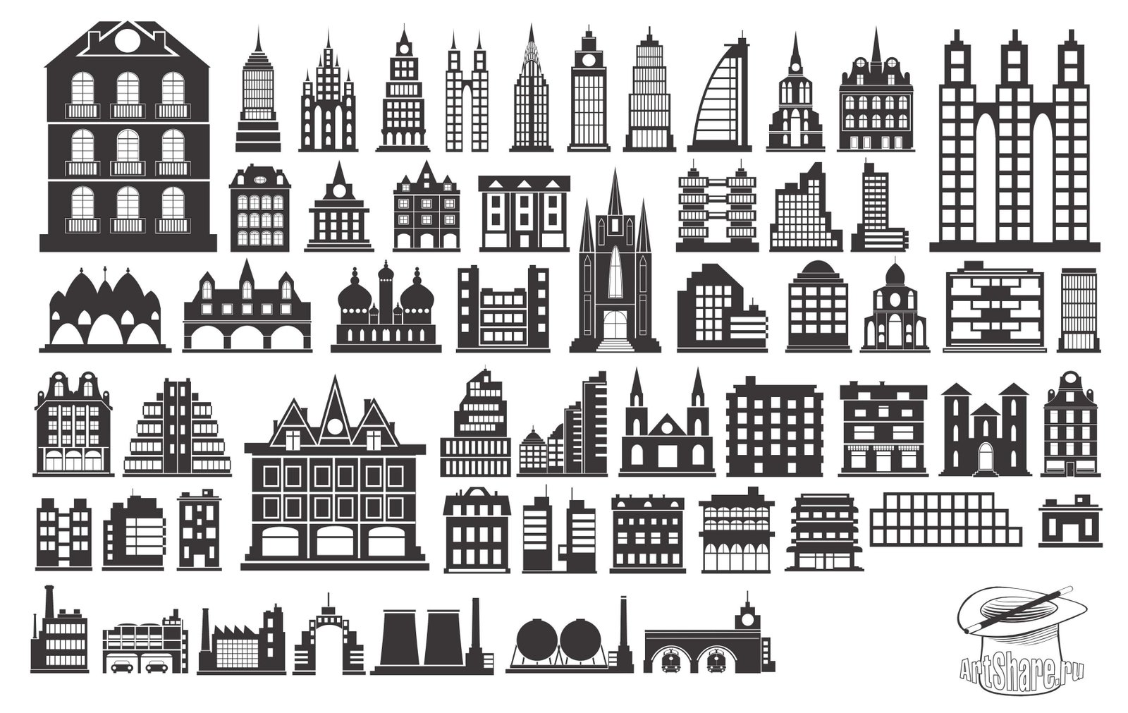 buildings-silhouettes Building Silhouettes free png download