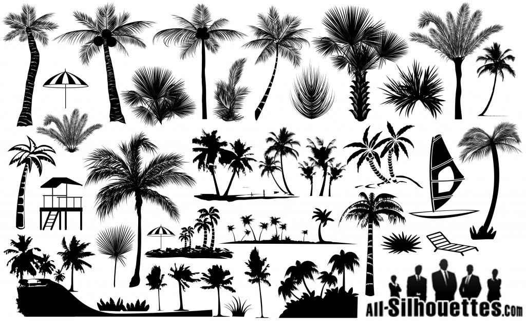 Palm Trees Silhouettes free png download