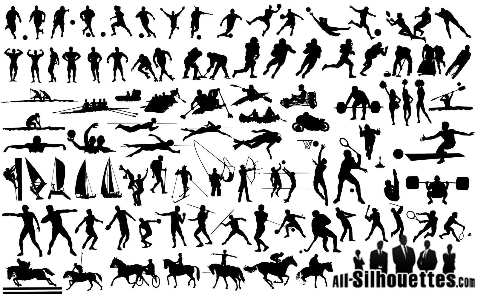 Sportsmen Silhouettes free png download