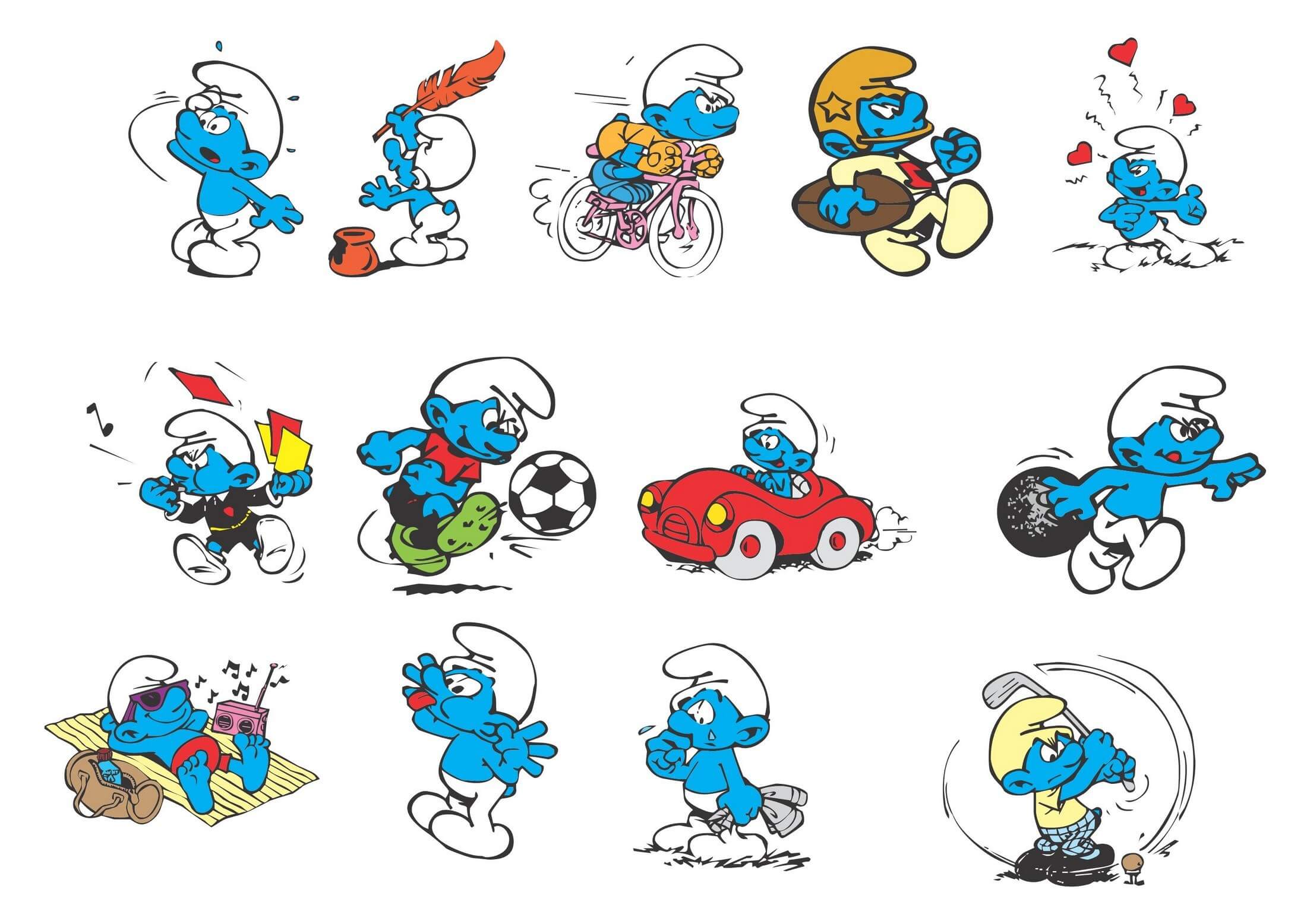 The Smurfs Characters Vector free png download