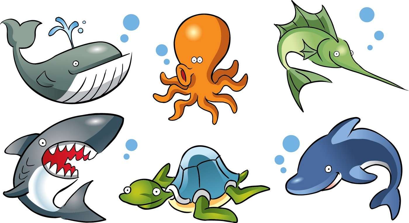 Cute Cartoon Animals, Underwater free png download