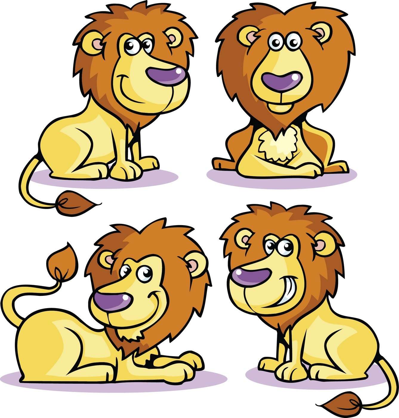 Cute Cartoon Animals, Lion 01 free png download