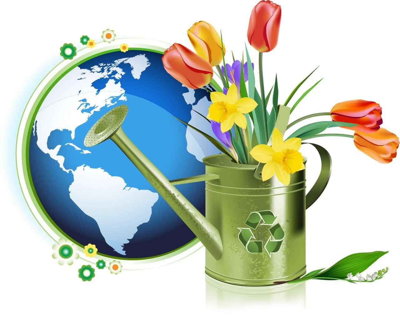 Green Recycle Flower, Tulip free png download