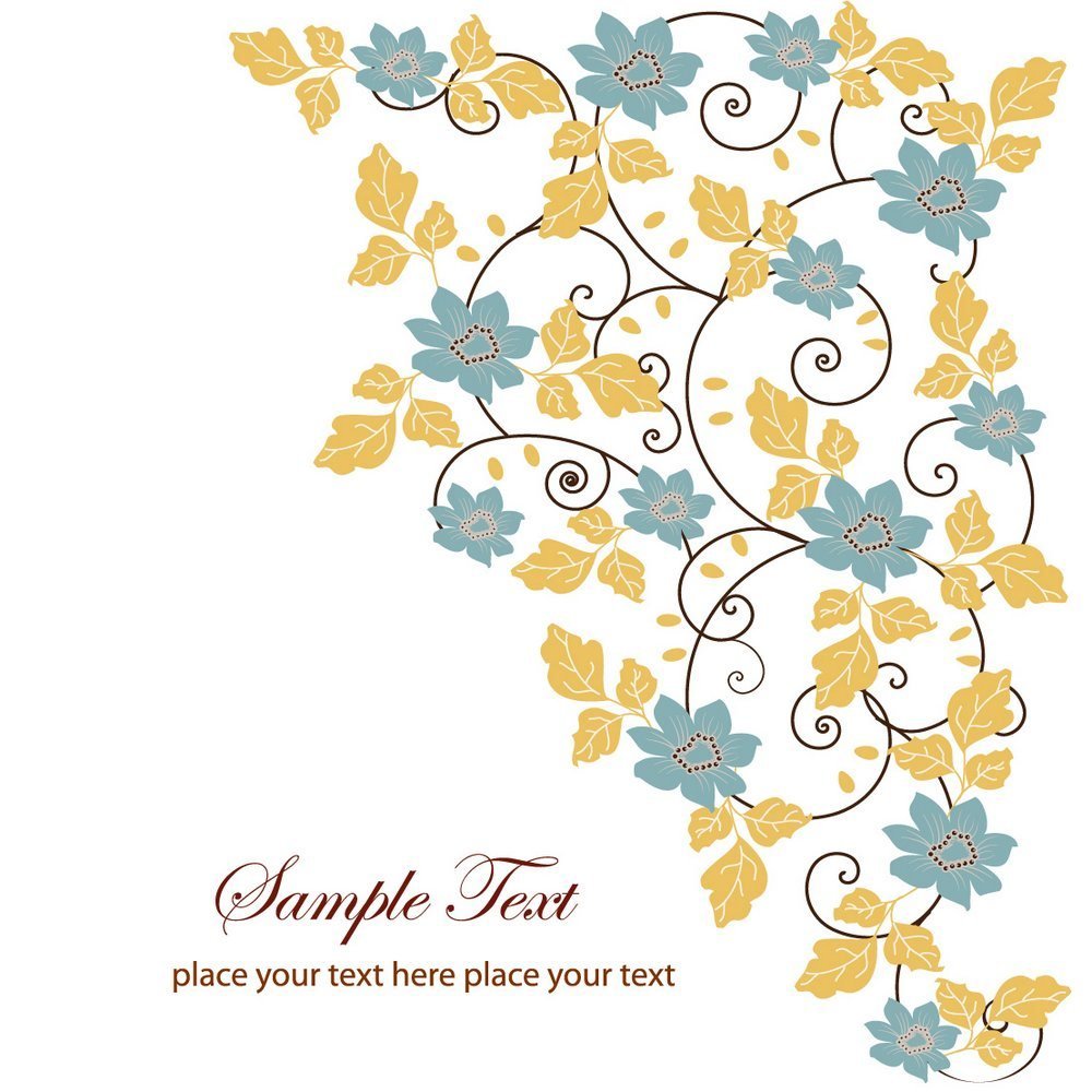 Floral Swirl Greeting Card free png download