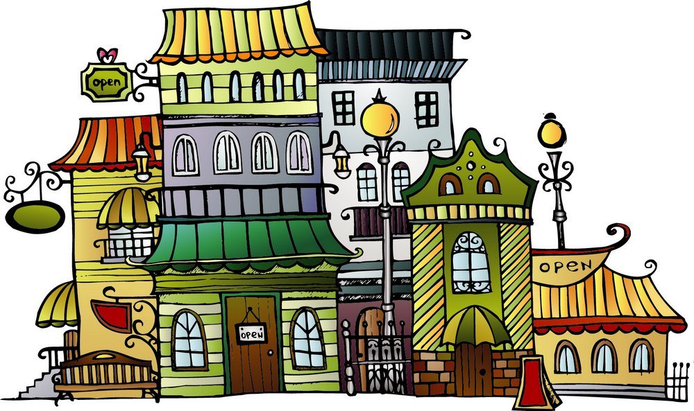 Cartoon town house free png download