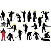 Construction worker silhouettes