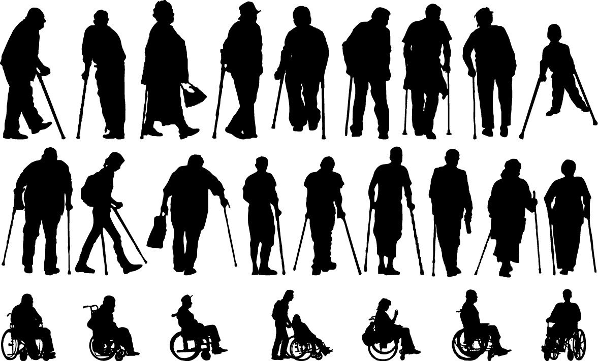 Disabled people silhouettes free png download
