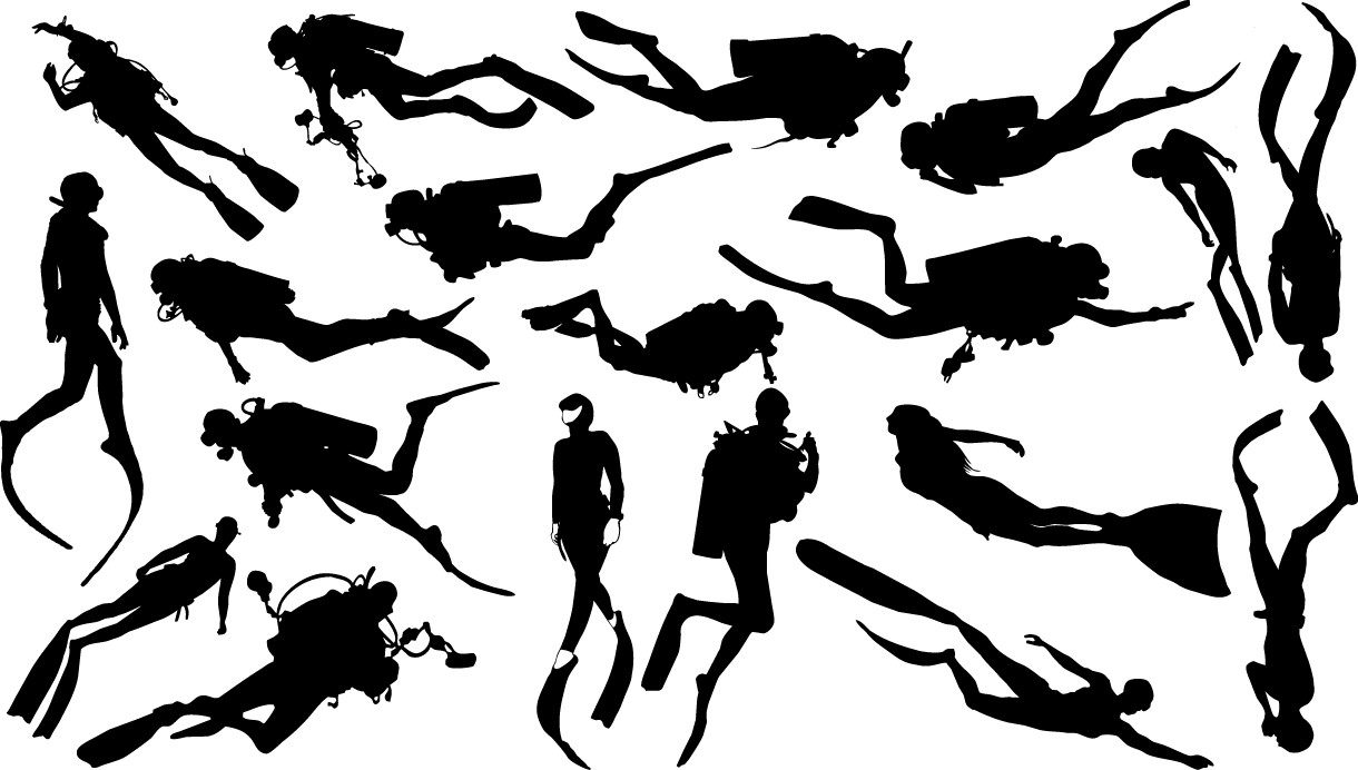 Diver silhouettes free png download