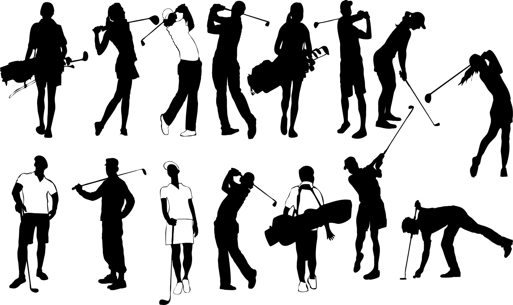 Golf player silhouette free png download