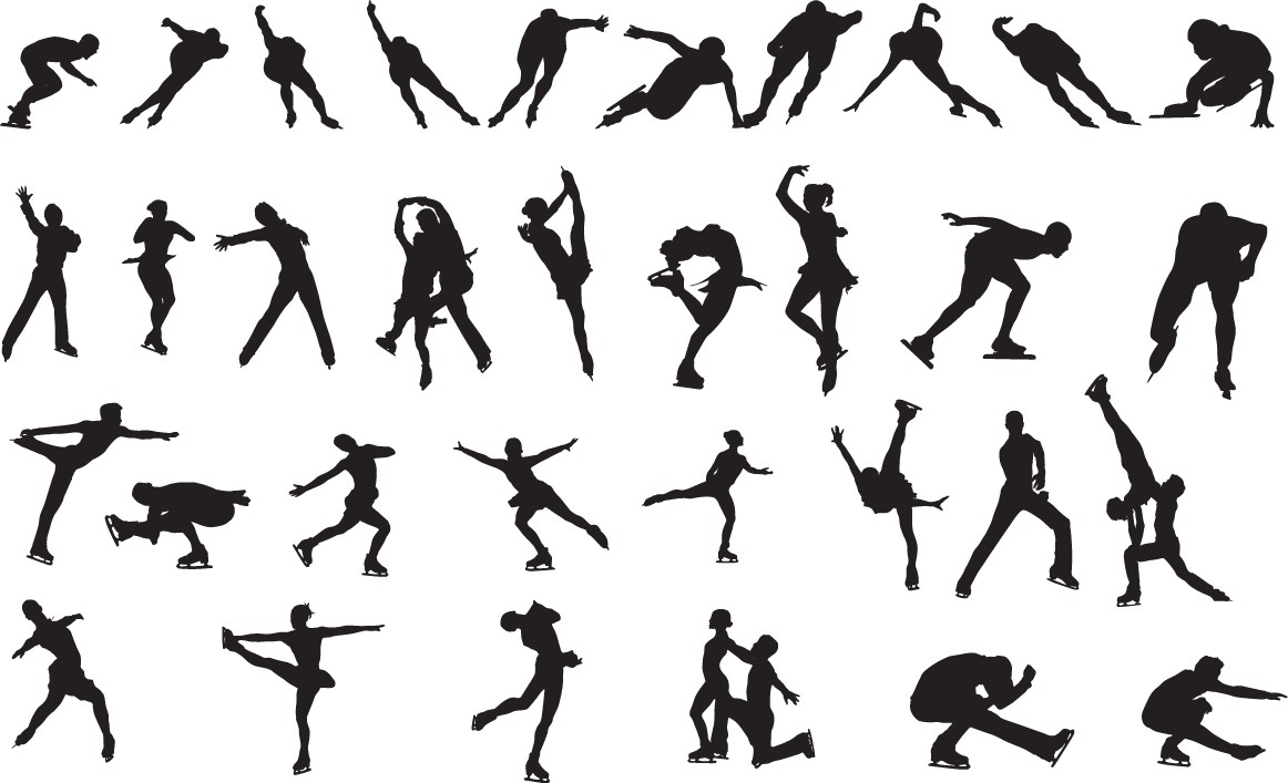 Ice skating silhouette free png download