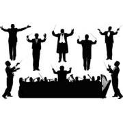 Orchestra conductor silhouette