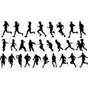 People running silhouette
