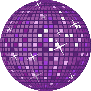 Purple Retro Disco Ball Vector Art png