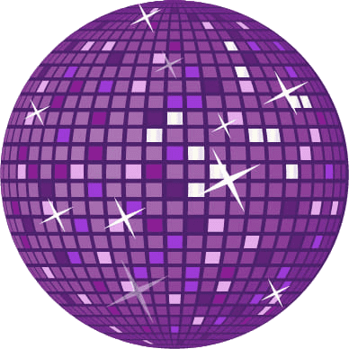 Purple Retro Disco Ball Vector Art free png download