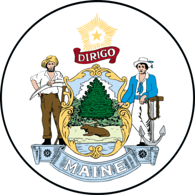 Maine State Flag and Seal png